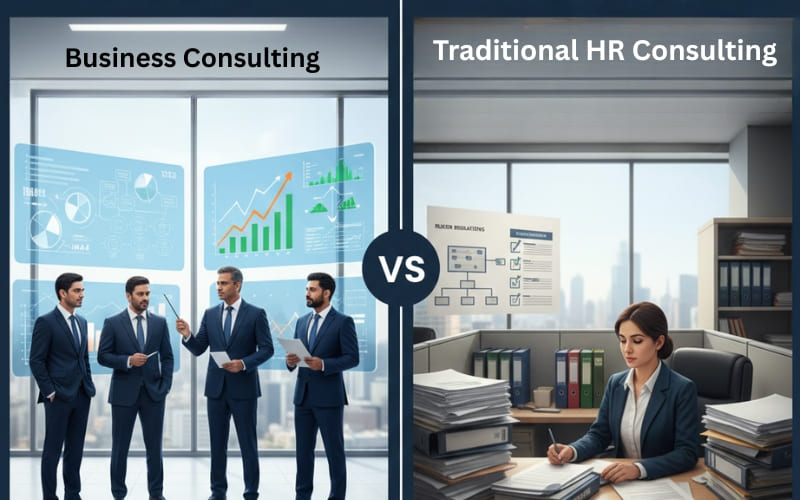 Business consulting vs traditional HR consulting comparison for modern organizations
