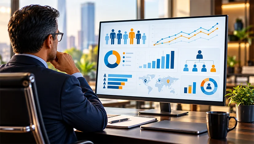 Workforce planning dashboard for CEOs showing headcount, hiring trends, workforce analytics and organizational structure