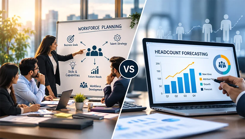 Workforce planning vs headcount forecasting comparison for business growth and future hiring needs